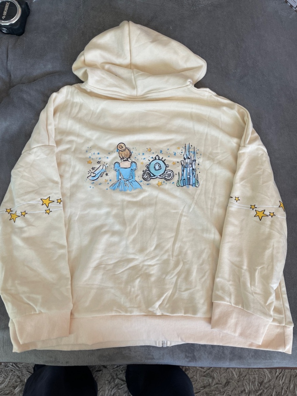 Magic Kingdom Princess Disney full zip cream sweatshirt hoodie new